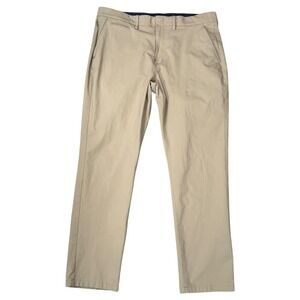J Crew Tech Pant Mens W35 L30 Khaki Straight Fit Athletic Casual Chino